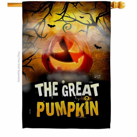 PATIO TRASERO 28 x 40 in. The Great Pumpkin House Flag with Fall Halloween Double-Sided Vertical Flags  Banner PA3900940